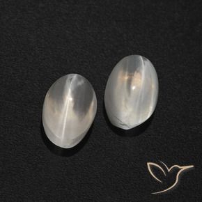 Gemme di Sillimanite Occhio di Gatto Bianco trasparente naturale da 2.29 ct, Ovale, Traslucido