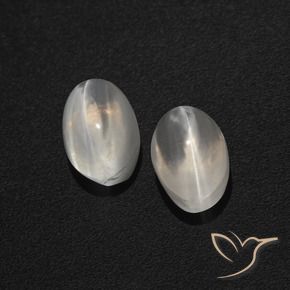 Gemme di Sillimanite Occhio di Gatto Bianco trasparente naturale da 2.29 ct, Ovale, Traslucido