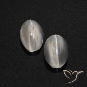 Gemme di Sillimanite Occhio di Gatto Grigio molto chiaro naturale da 2.69 ct, Ovale, Traslucido