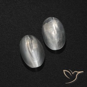 Gemme di Sillimanite Occhio di Gatto Bianco trasparente naturale da 2.04 ct, Ovale, Traslucido
