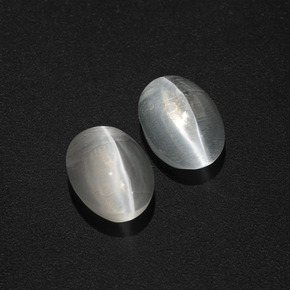 Gemme di Sillimanite Occhio di Gatto Bianco trasparente naturale da 2.42 ct, Taglio ovale, Traslucido