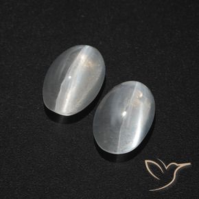 Gemme di Sillimanite Occhio di Gatto Bianco trasparente naturale da 2.80 ct, Ovale, Traslucido