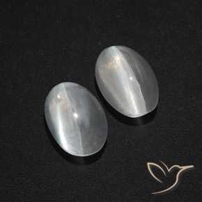 Gemme di Sillimanite Occhio di Gatto Bianco trasparente naturale da 2.80 ct, Ovale, Traslucido