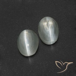 Gemme di Sillimanite Occhio di Gatto Bianco trasparente naturale da 2.99 ct, Ovale, Traslucido