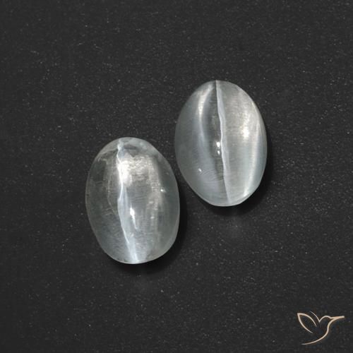 Gemme di Sillimanite Occhio di Gatto Bianco trasparente naturale da 2.64 ct, Ovale, Traslucido