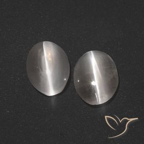 Gemme di Sillimanite Occhio di Gatto Grigio molto chiaro naturale da 2.57 ct, Ovale, Traslucido
