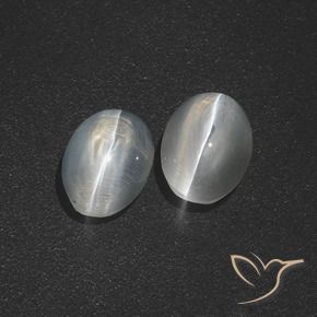 Gemme di Sillimanite Occhio di Gatto Bianco trasparente naturale da 2.53 ct, Ovale, Traslucido