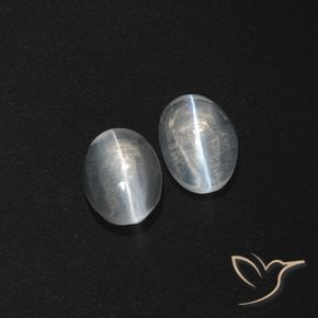Gemme di Sillimanite Occhio di Gatto Bianco trasparente naturale da 2.62 ct, Ovale, Traslucido
