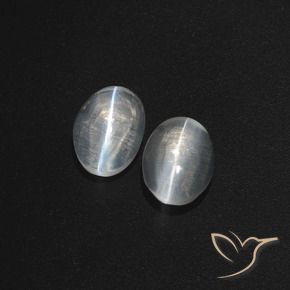 Gemme di Sillimanite Occhio di Gatto Bianco trasparente naturale da 2.62 ct, Ovale, Traslucido