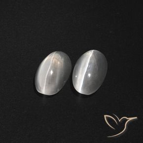 Gemme di Sillimanite Occhio di Gatto Bianco trasparente naturale da 2.39 ct, Ovale, Traslucido