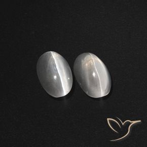 Gemme di Sillimanite Occhio di Gatto Bianco trasparente naturale da 2.39 ct, Ovale, Traslucido