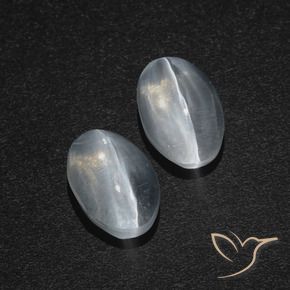 Gemme di Sillimanite Occhio di Gatto Bianco trasparente naturale da 2.29 ct, Ovale, Traslucido