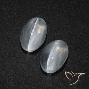 Gemme di Sillimanite Occhio di Gatto Bianco trasparente naturale da 2.29 ct, Ovale, Traslucido