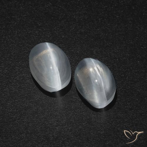 2.71ctw Naturale Bianco trasparente Sillimanite effetto occhio di gatto, Ovale, Traslucido