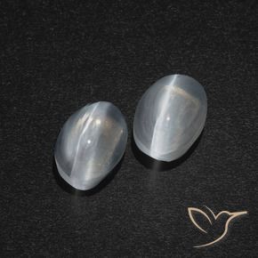Gemme di Sillimanite Occhio di Gatto Bianco trasparente naturale da 2.71 ct, Ovale, Traslucido