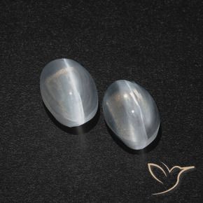 Gemme di Sillimanite Occhio di Gatto Bianco trasparente naturale da 2.71 ct, Ovale, Traslucido