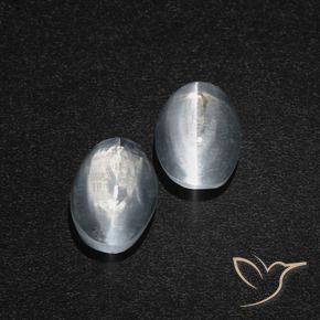 Gemme di Sillimanite Occhio di Gatto Bianco trasparente naturale da 2.49 ct, Ovale, Traslucido