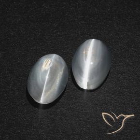 Gemme di Sillimanite Occhio di Gatto Bianco trasparente naturale da 2.47 ct, Ovale, Traslucido