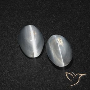 Gemme di Sillimanite Occhio di Gatto Bianco trasparente naturale da 2.47 ct, Ovale, Traslucido