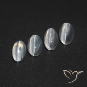 Gemme di Sillimanite Occhio di Gatto Bianco trasparente naturale da 3.63 ct, Ovale, Traslucido