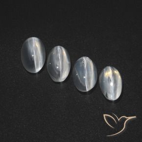 Gemme di Sillimanite Occhio di Gatto Bianco trasparente naturale da 3.63 ct, Ovale, Traslucido