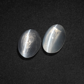 Gemme di Sillimanite Occhio di Gatto Bianco trasparente naturale da 3.18 ct, Taglio ovale, Traslucido