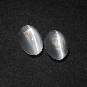Gemme di Sillimanite Occhio di Gatto Bianco trasparente naturale da 3.18 ct, Taglio ovale, Traslucido