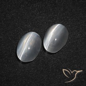 Gemme di Sillimanite Occhio di Gatto Bianco trasparente naturale da 2.36 ct, Ovale, Traslucido