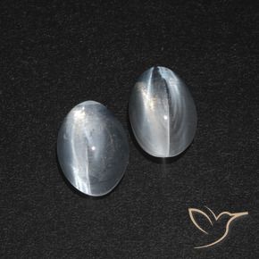 Gemme di Sillimanite Occhio di Gatto Bianco trasparente naturale da 2.46 ct, Ovale, Traslucido