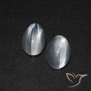 Gemme di Sillimanite Occhio di Gatto Bianco trasparente naturale da 2.46 ct, Ovale, Traslucido