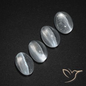Gemme di Sillimanite Occhio di Gatto Bianco trasparente naturale da 4.08 ct, Ovale, Traslucido