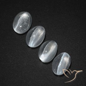 Gemme di Sillimanite Occhio di Gatto Bianco trasparente naturale da 4.08 ct, Ovale, Traslucido