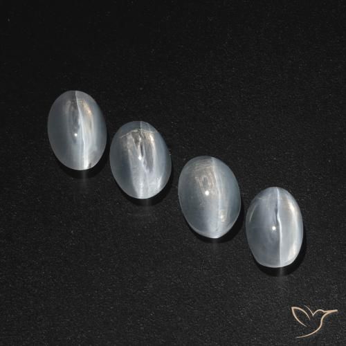 4.68ctw Naturale Bianco trasparente Sillimanite effetto occhio di gatto, Ovale, Traslucido