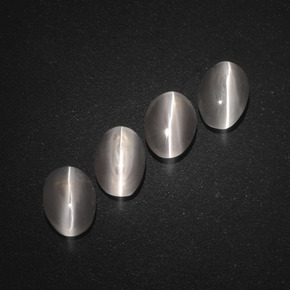 Sillimanite cat's eye naturale grigio da  ct, taglio ovale, traslucido
