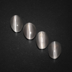 Sillimanite cat's eye naturale grigio da  ct, taglio ovale, traslucido