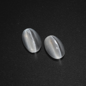 Sillimanite cat's eye naturale grigio da  ct, taglio ovale, traslucido