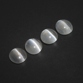 Sillimanite cat's eye naturale grigio da  ct, taglio rotondo, traslucido