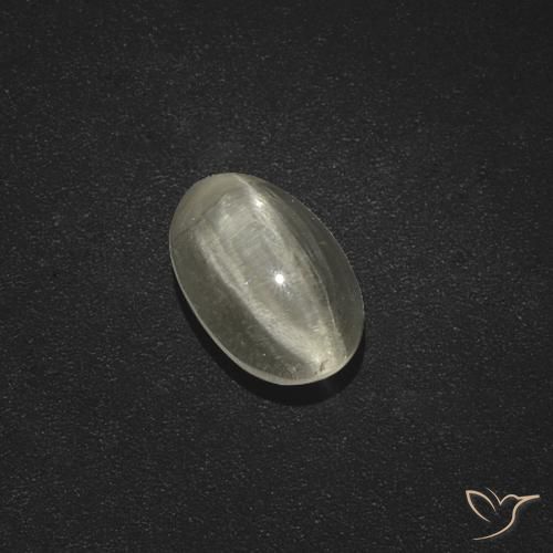 1.91ct Naturale Bianco caldo Sillimanite effetto occhio di gatto, Ovale, Traslucido
