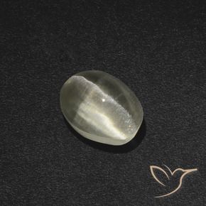 Sillimanite Occhio di Gatto Bianco caldo naturale da 1.84 ct, Ovale, Traslucido