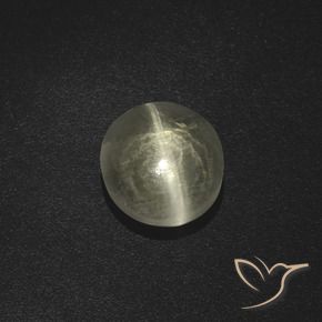 Sillimanite Occhio di Gatto Bianco caldo naturale da 2.51 ct, Ovale, Traslucido
