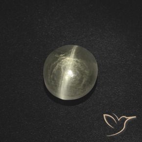 Sillimanite Occhio di Gatto Bianco caldo naturale da 2.51 ct, Ovale, Traslucido