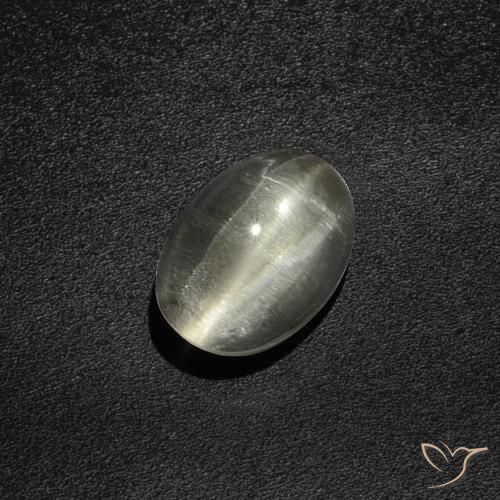2.76ct Naturale Bianco caldo Sillimanite effetto occhio di gatto, Ovale, Traslucido
