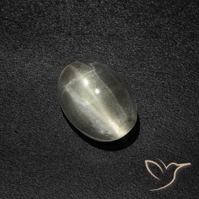 Sillimanite Occhio di Gatto Bianco caldo naturale da 2.76 ct, Ovale, Traslucido
