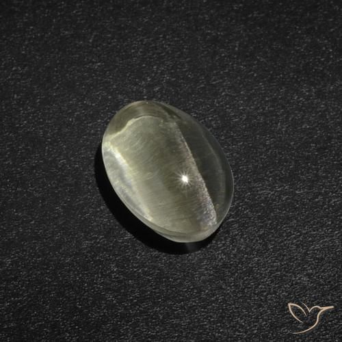2.23ct Naturale Bianco caldo Sillimanite effetto occhio di gatto, Ovale, Traslucido