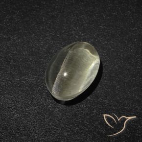 Sillimanite Occhio di Gatto Bianco caldo naturale da 2.23 ct, Ovale, Traslucido