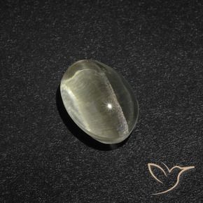 Sillimanite Occhio di Gatto Bianco caldo naturale da 2.23 ct, Ovale, Traslucido
