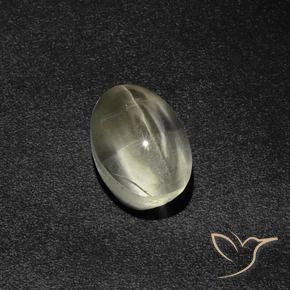 Sillimanite Occhio di Gatto Bianco caldo naturale da 2.87 ct, Ovale, Traslucido