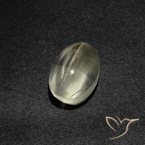Sillimanite Occhio di Gatto Bianco caldo naturale da 2.87 ct, Ovale, Traslucido