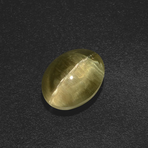 Sillimanite Occhio di Gatto Marrone verdastro naturale da 2.46 ct, Taglio ovale, Traslucido