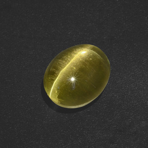 Sillimanite Occhio di Gatto Marrone verdastro naturale da 2,32 ct, Taglio ovale, Traslucido